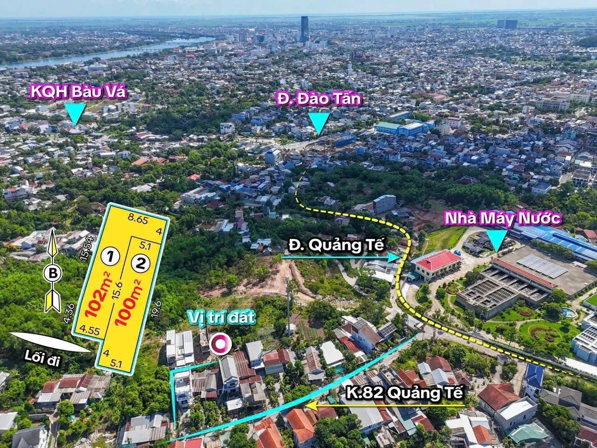Bán đất view đồi thông 100m² Quảng Tế Huế 1.5 tỷ - Ảnh 1