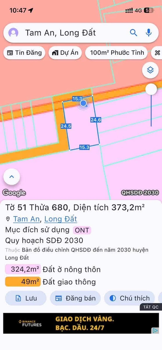 Bán lô góc 2 mặt tiền 190m² An Ngãi, Nhà Bè, 2 tỷ 235 triệu - Ảnh 1