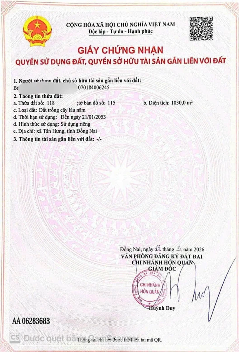 Bán đất 1000m2 Hớn Quản Hóc Môn giá 100 triệu - Ảnh thu nhỏ 3