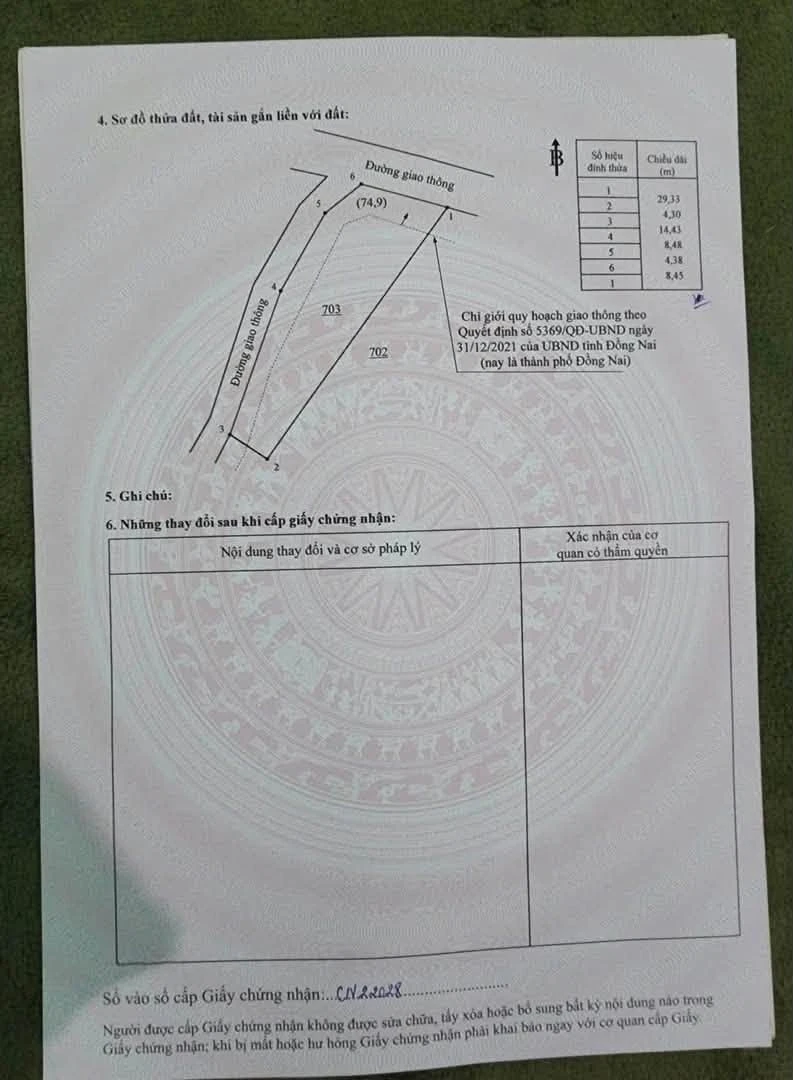 Bán đất 206,3m2 hai mặt tiền phường Trảng Bom, Đồng Nai giá 900 triệu - Ảnh 1