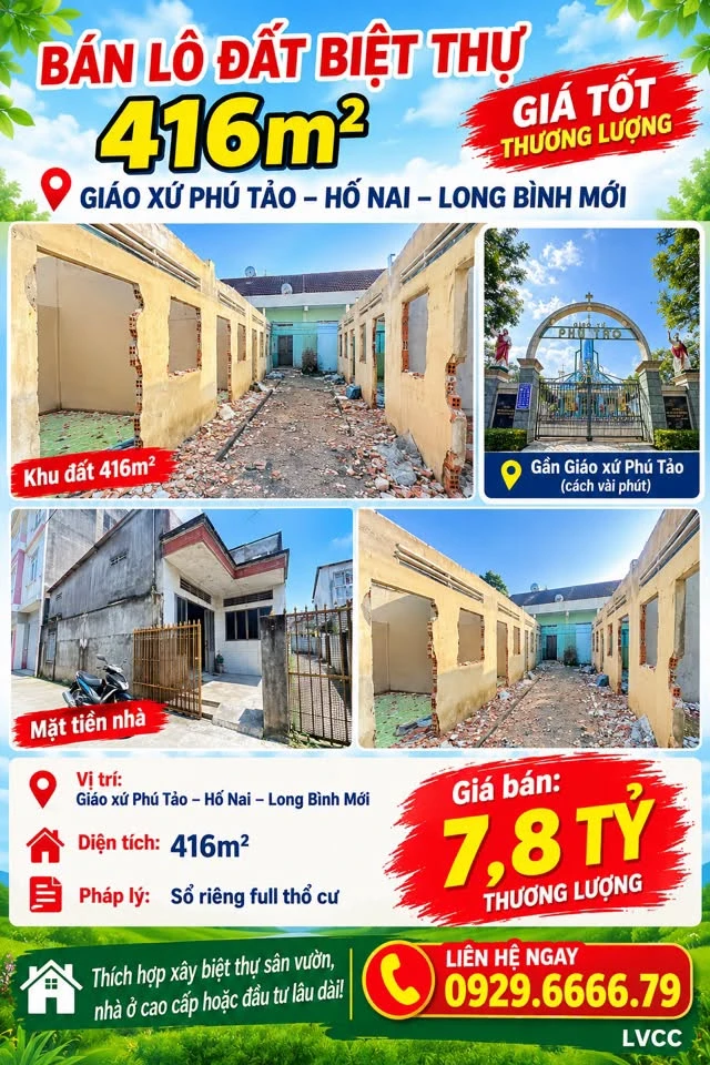 Biệt thự 416m2 Phú Tảo Hố Nai Long Bình Mới 7 tỷ 8 - Ảnh thu nhỏ 5