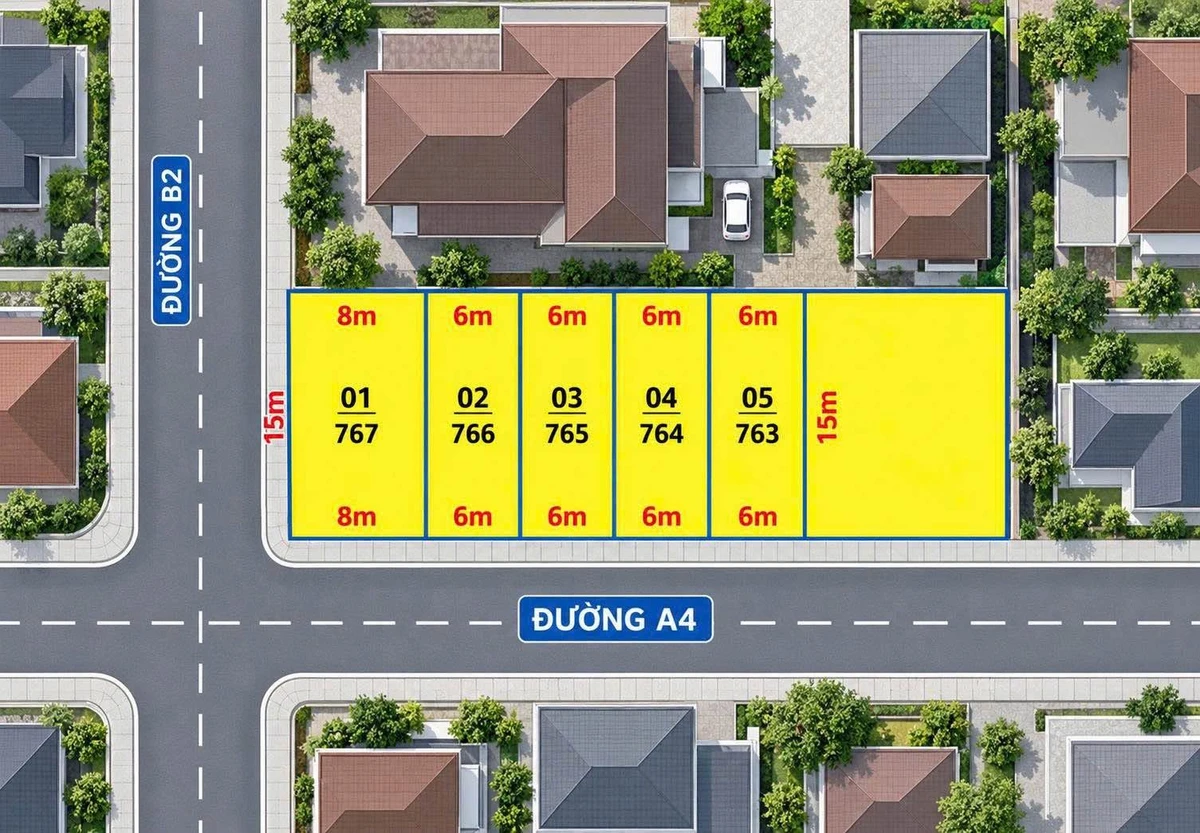 Bán 5 lô đất liền kề Đường A4, 90m² giá 1 tỷ 550 triệu - Ảnh 1