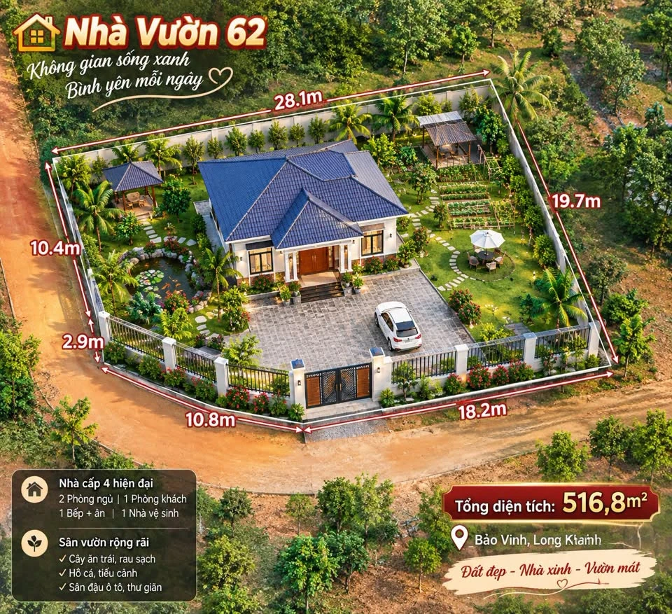 Bán đất 500m2 có 60m2 thổ cư Phường Bảo Vinh 800 triệu - Ảnh 1