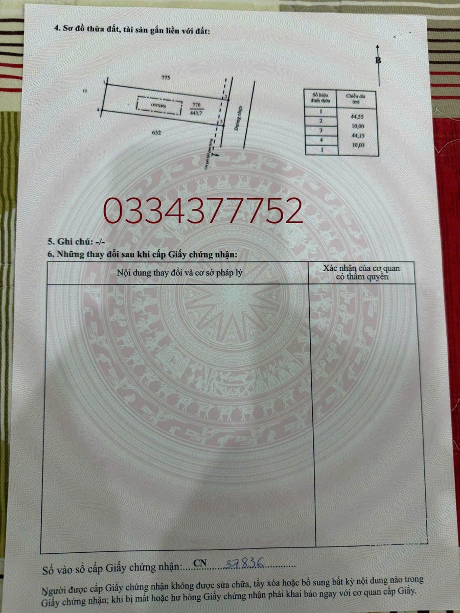 Bán biệt thự 443m2 gần Quốc Lộ 56 giá 1 tỷ 200 triệu Hóc Môn - Ảnh thu nhỏ 2
