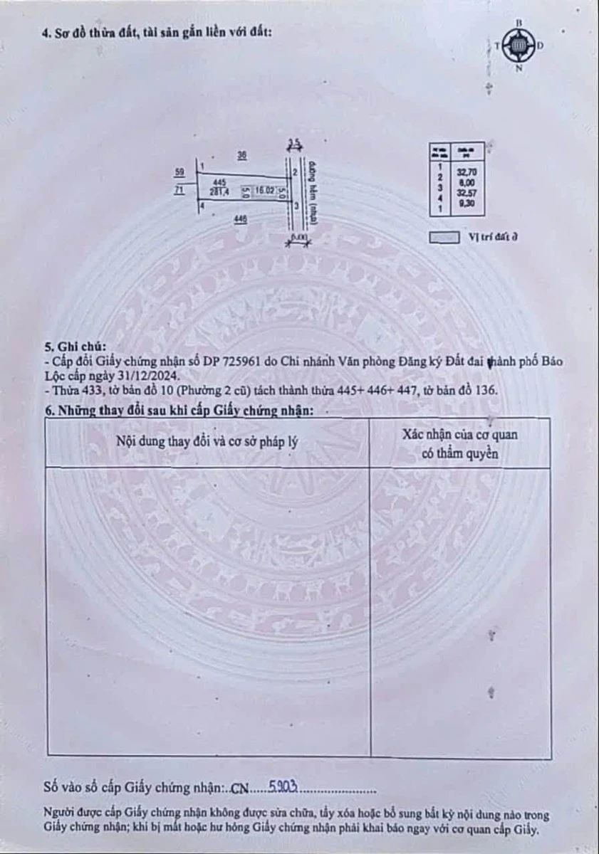 Bán gấp 3 nền đất 280m² Lý Chính Thắng, Bảo Lộc, sổ hồng riêng - Ảnh thu nhỏ 2
