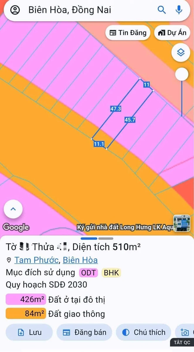 Bán đất mặt tiền QL51 Biên Hòa 510m2, giá 9 tỷ - Ảnh 1