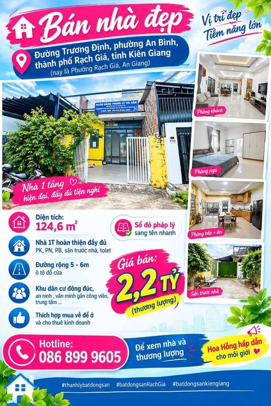 Bán nhà 1 tầng 124,6 m² Rạch Giá, Kiên Giang 2,2 tỷ