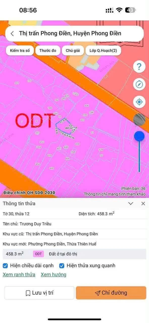 Bán đất trồng cây 500m² Phong Điền Huế 89 triệu - Ảnh 1