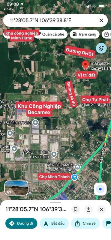 Bán lô đất 155m2 gần KCN Becamex Chơn Thành 330 triệu