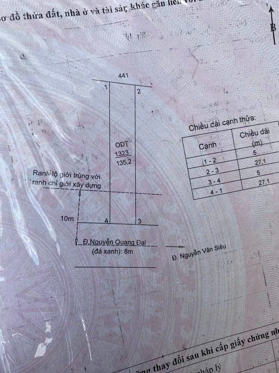 Bán đất mặt tiền Nguyễn Quang Đại, 135m², 1,75 tỷ - Ảnh thu nhỏ 4