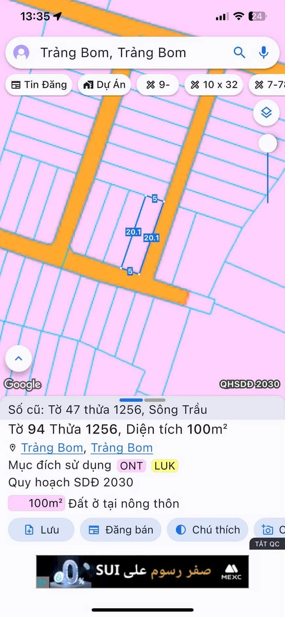 Bán đất góc 2 mặt tiền Trảng Bom 100m² sổ riêng 1,2 tỷ - Ảnh thu nhỏ 5
