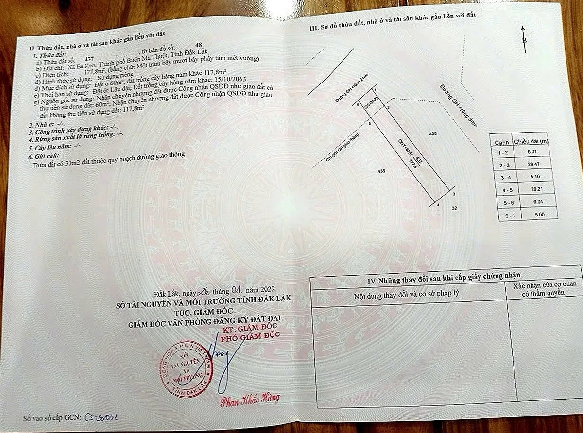 Bán đất mặt tiền Y Wang nối dài 175m2, giá 1 tỷ 090, Buôn Ma Thuột - Ảnh thu nhỏ 4