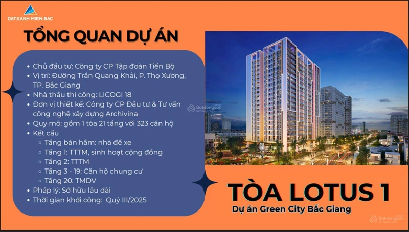 Bán nhanh căn 2PN góc Đông Nam tòa Lotus Bắc Giang - Siêu chính sách thanh toán giãn trong 3 năm
