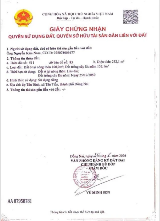 Siêu hot! Chính chủ bán thửa đất đẹp phù hợp cho mọi gia đình