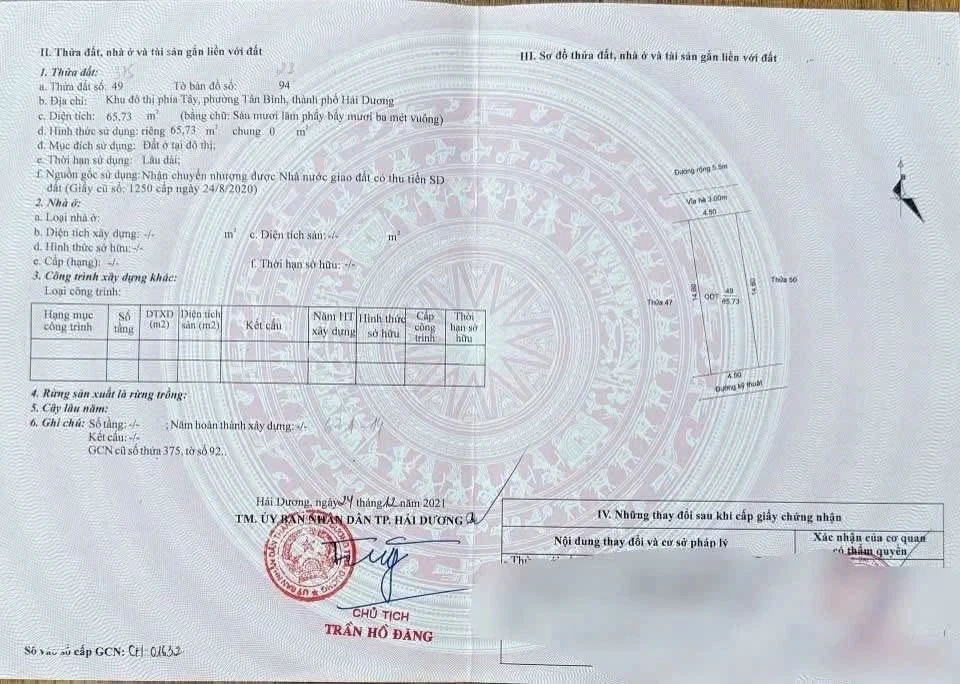 Bán đất đô thị Vịt Cỏ Hồ Sen 65,73m² Hải Dương 3 tỷ 480 triệu - Ảnh thu nhỏ 4