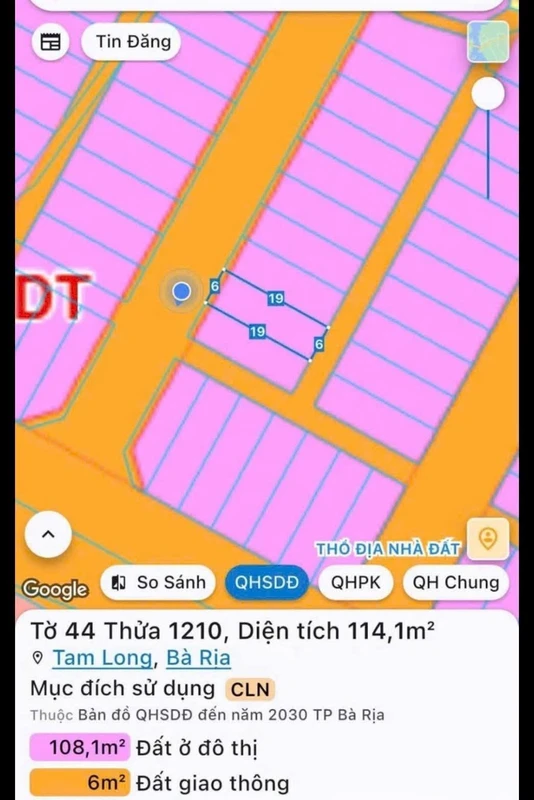 Bán đất Thanh Sơn C Bà Rịa 114m² 2 tỷ 299 triệu