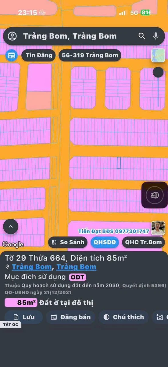 Bán đất đô thị Trảng Bom 85m² mặt tiền 8m - Ảnh thu nhỏ 2