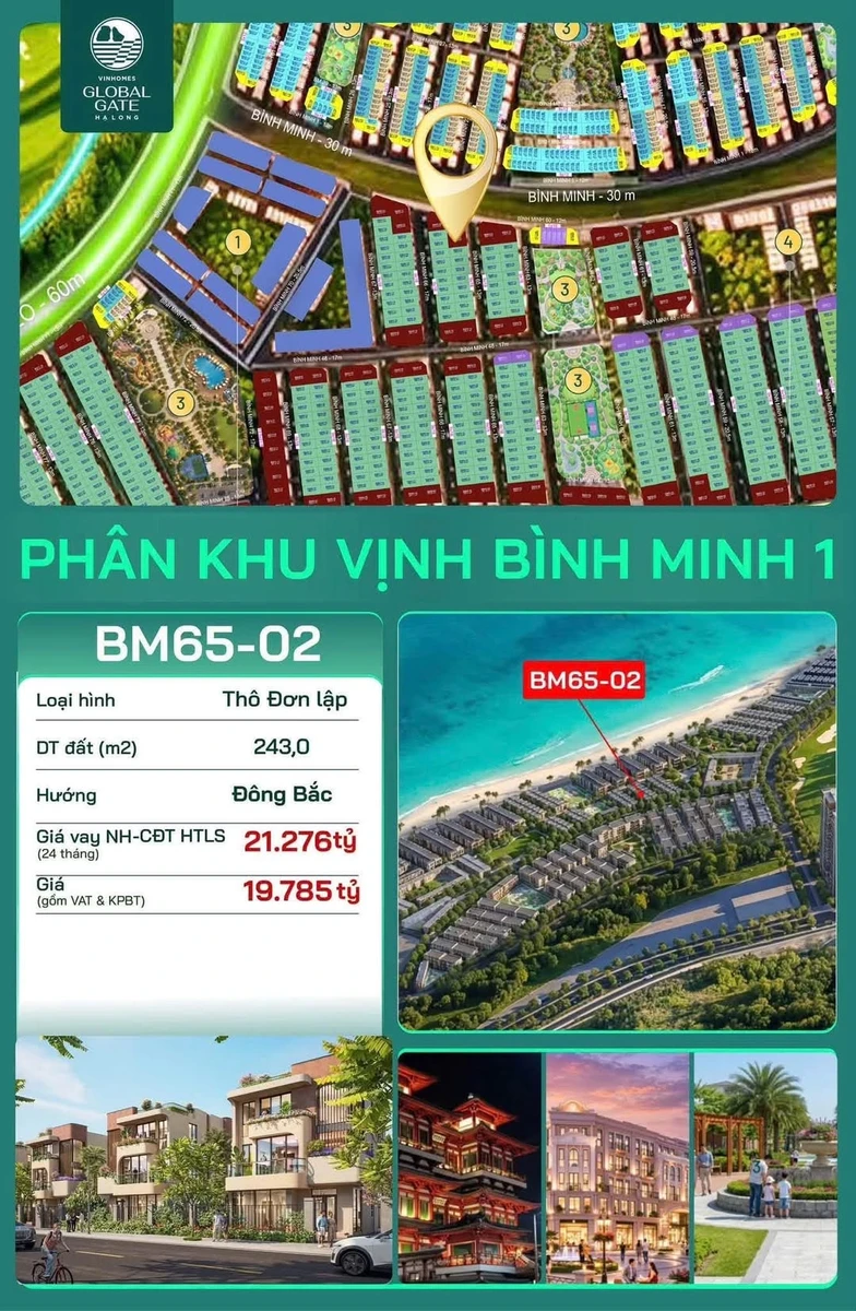 Bán nhà phố Bình Minh Hạ Long 243m2, 19.7 tỷ - Ảnh 1