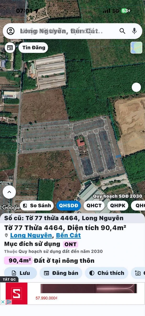 Bán đất 90m2 dự án Lộc Phát Bến Cát Bình Dương - Ảnh thu nhỏ 2