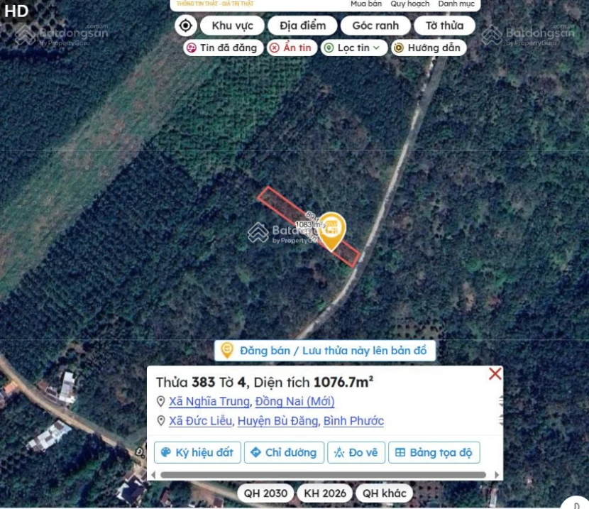 Bán gấp lô đất 1.076,7m², ngang 12m dài 90m quy hoạch khu dân cư, giá 450 triệu - Ảnh thu nhỏ 2