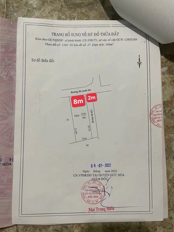 Bán đất mặt tiền 210m² Hậu Nghĩa, Đức Hòa, Long An
