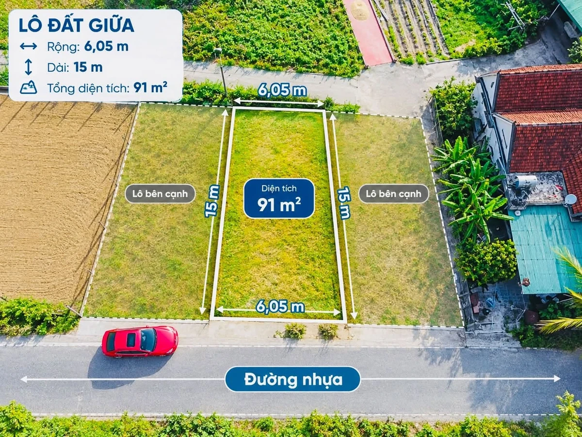 Bán đất 91m2 Trường Sơn Nghi Trường, giá 1 tỷ 3 - Ảnh 1