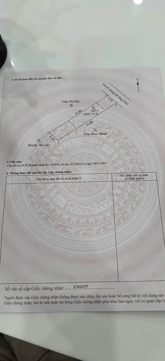 Bán đất thổ cư 4m x 25m gần chợ Bưng Cầu - Ảnh thu nhỏ 4