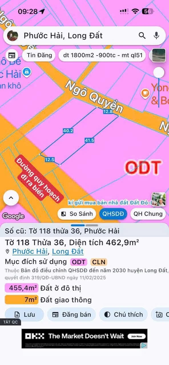 Bán đất mặt tiền Ngô Quyền 463m2, gần biển Phước Hải - Ảnh 1