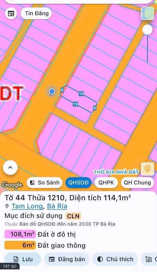 Bán gấp đất 114m² Bà Rịa, sổ hồng riêng 2,3 tỷ - Ảnh 1