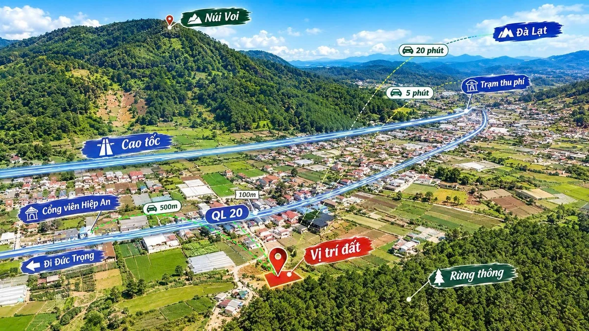 Bán đất thổ cư 100m² chân đèo Prenn, sát Đà Lạt, giá 950 triệu - Ảnh 1