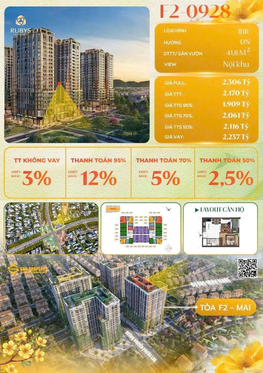 Bán căn hộ FourS Tower F2 41.8m² 2.237 tỷ Quận 7 - Ảnh thu nhỏ 2