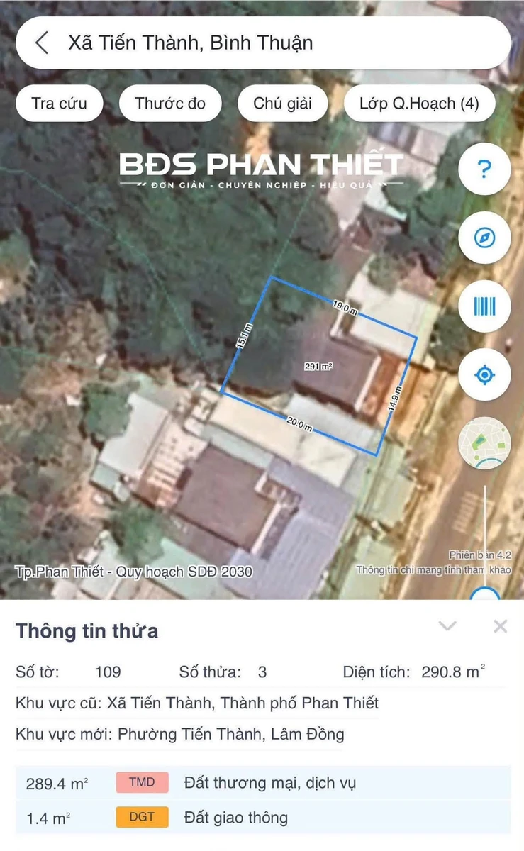 Bán đất biển Tiến Thành Phan Thiết 4.265m² mặt tiền 12m - Ảnh 1