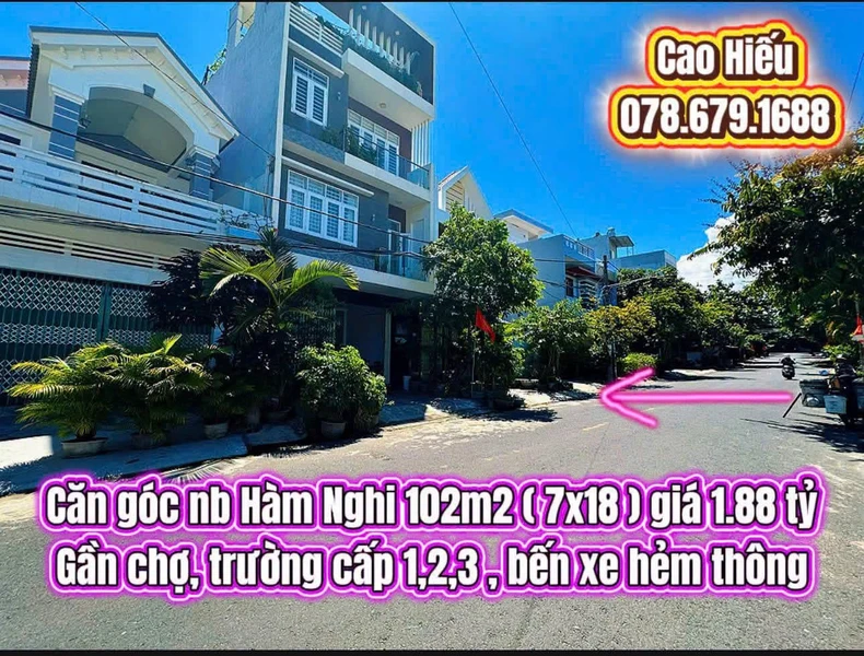 Bán nhà góc 102m2 Hàm Nghi, Phú Yên 1.88 tỷ