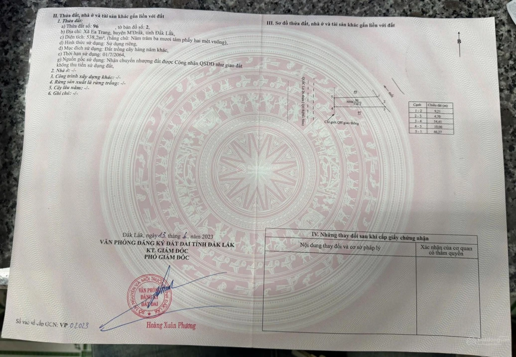 Bán đất tại Quốc Lộ 26, xã Ea Trang, huyện M'Đrăk, 850 triệu, 538 m2, chính chủ tốt - Ảnh 1