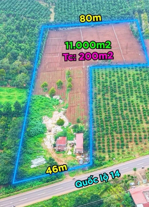 Bán 11000m2 đất mặt tiền Quốc lộ 14 Cuôr Đăng, Đắk Lắk, giá 25 tỷ