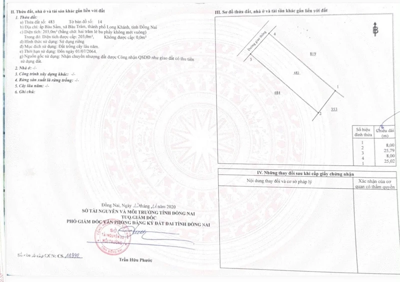 Bán lô góc 2 mặt tiền 165m² gần Khu Du Lịch Bửu Long, giá 1 tỷ 2 4mx12m