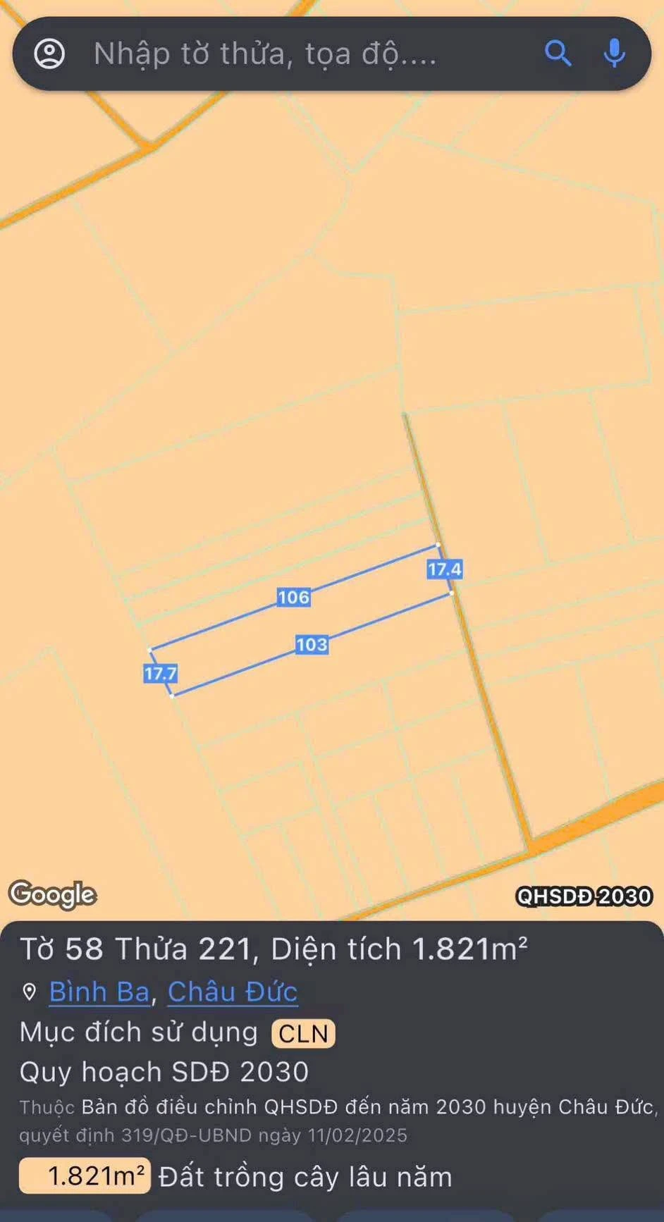 Bán đất 1.821m2 đường ô tô Xã Ngãi Giao 1.1 tỷ - Ảnh 1