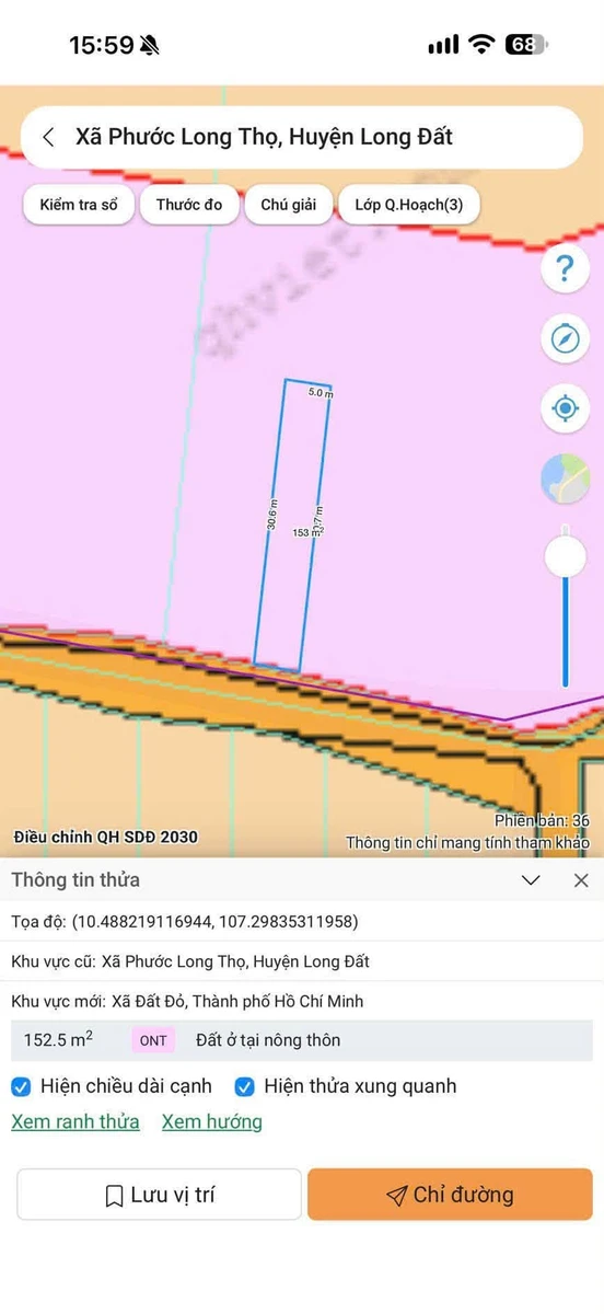 Bán đất Đất Đỏ 150m² (5x30), 80m thổ cư, 785 triệu - Ảnh 1