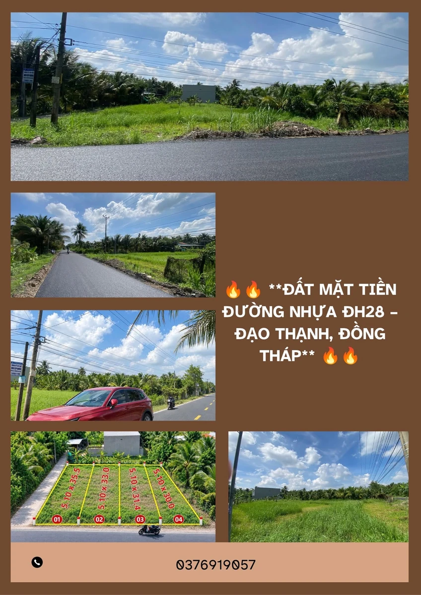 Bán đất mặt tiền ĐH28 Đạo Thạnh Đồng Tháp 181 m² 1,82 tỷ - Ảnh thu nhỏ 2