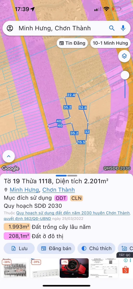 Bán đất 2.200m2 Minh Hưng Bình Dương 1,2 tỷ - Ảnh thu nhỏ 3