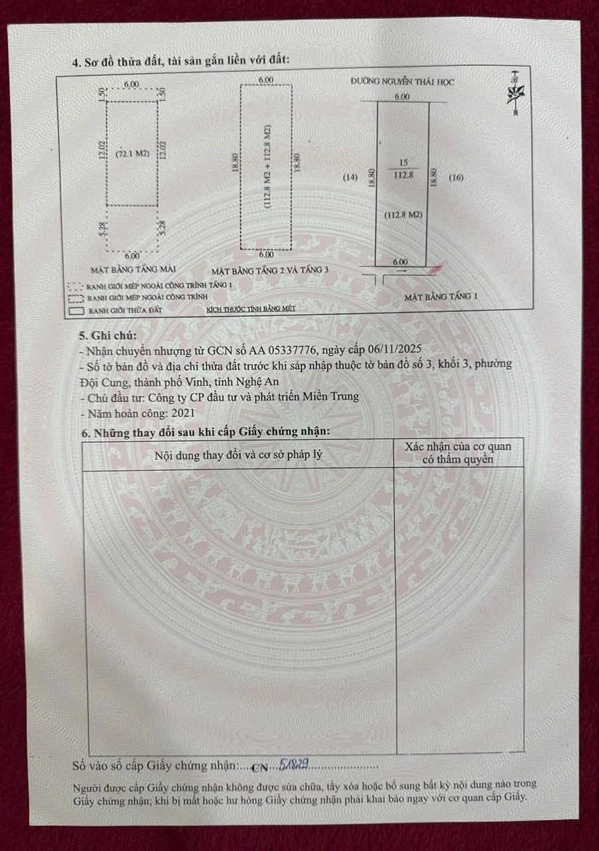 Bán nhà mặt phố Nguyễn Thái Học 112,8m² 4 tầng có thang máy Nghệ An - Ảnh thu nhỏ 4