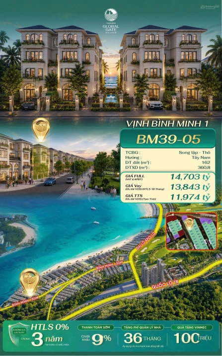 Biệt thự song lập 162m2 Hạ Long Xanh, chỉ 8,38 tỷ sau áp voucher 30%