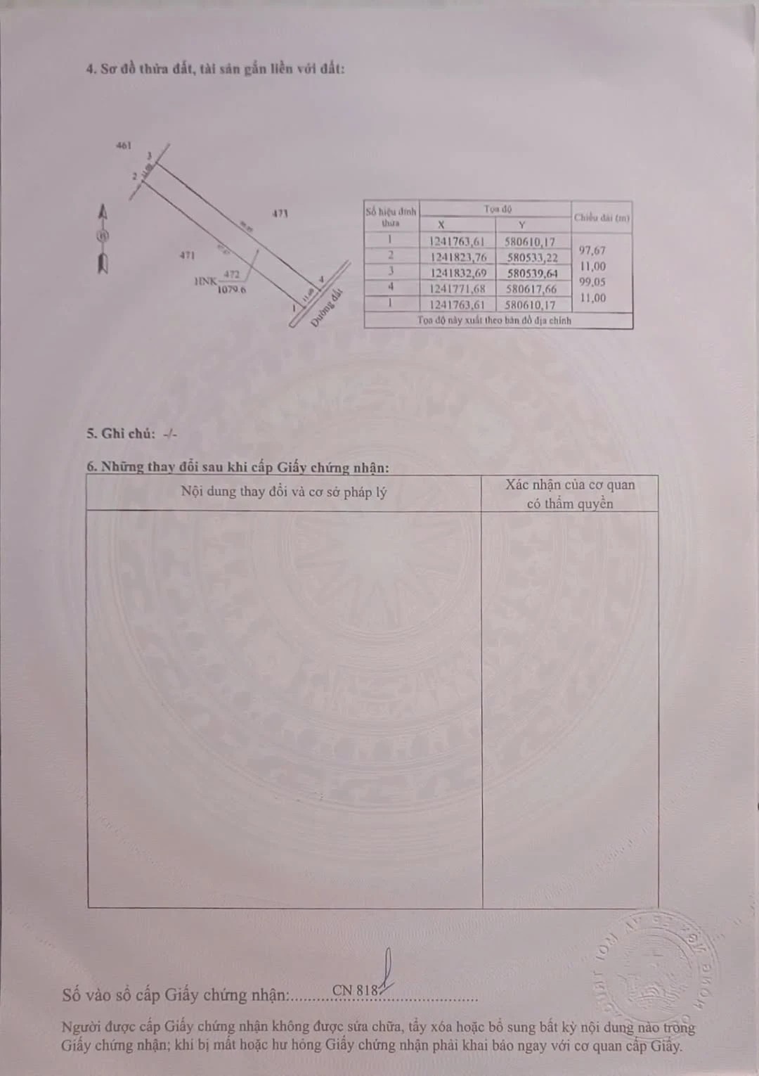 Bán đất 1100m2 xã Trương Mít Củ Chi giá 500 triệu - Ảnh 1