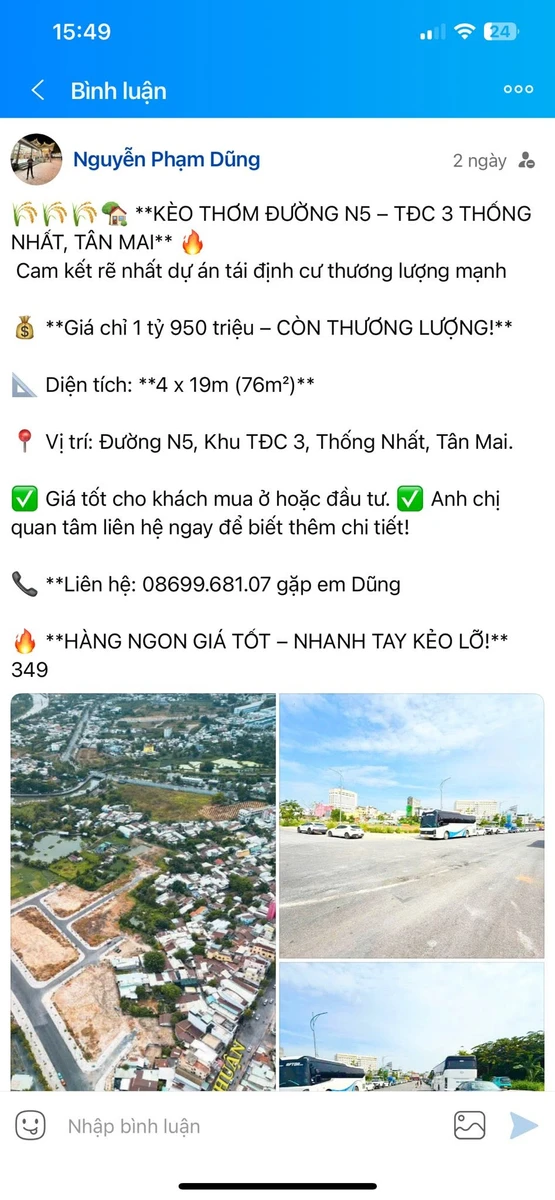 Bán đất 79,8m² mặt tiền đường N5, Bình Chánh 1,75 tỷ - Ảnh 1