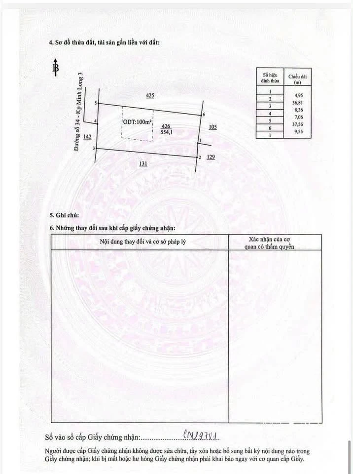 Bán đất Hóc Môn gần Quốc Lộ 14, 100m2, 1 tỷ 80 - Ảnh thu nhỏ 4