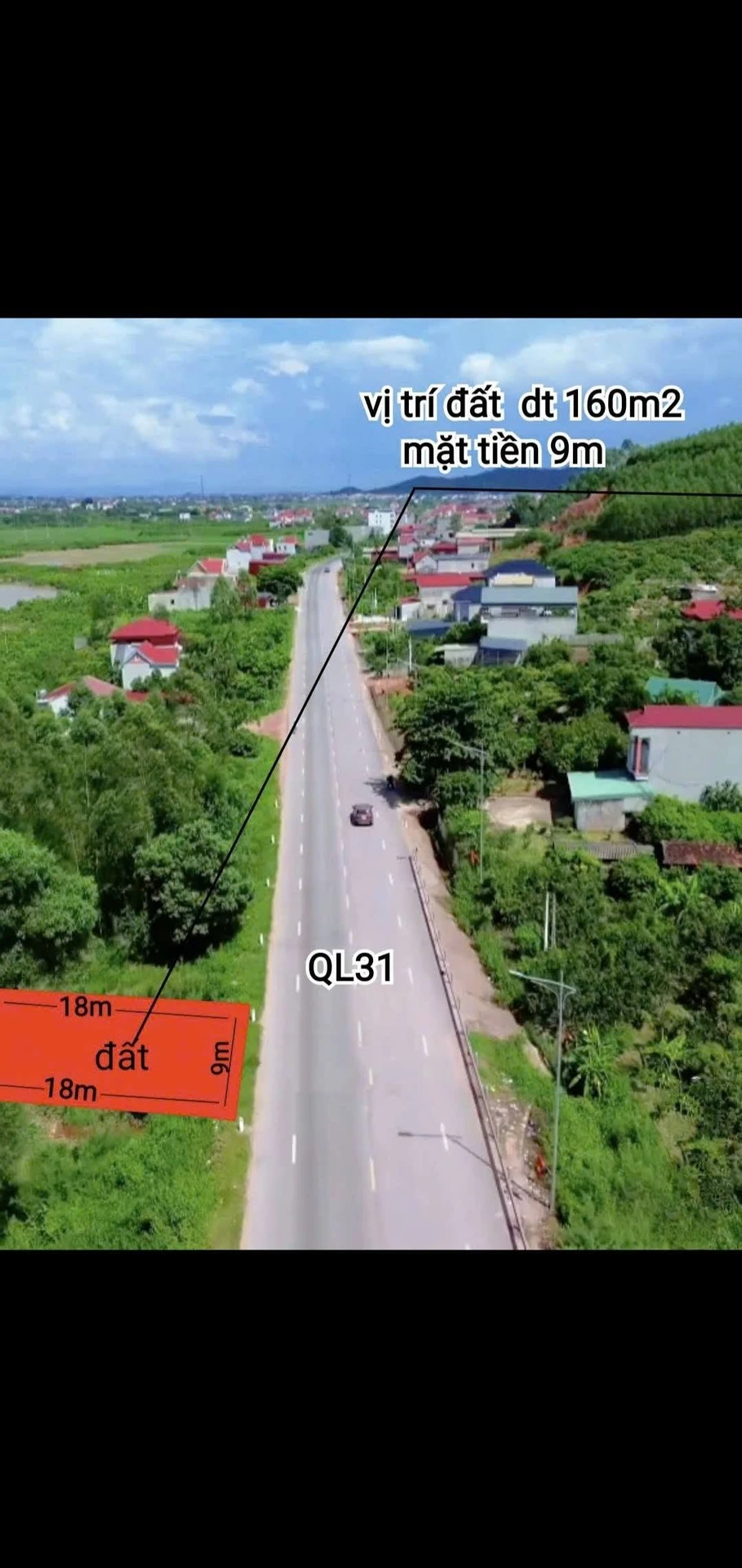 Bán đất thổ cư mặt Quốc lộ 31, 160m2, mặt tiền 9m, Lục Ngạn, Bắc Giang - Ảnh 1