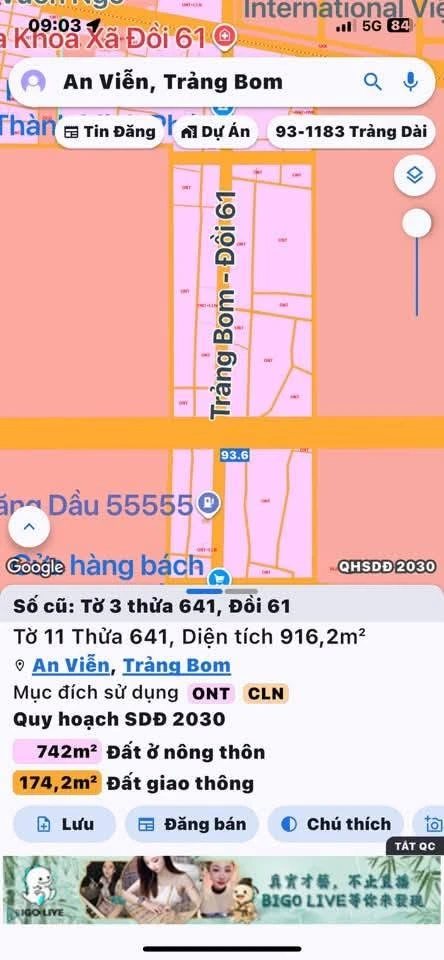 Bán đất 916m2 mặt tiền ĐT777, Đồng Nai, 5 tỷ - Ảnh thu nhỏ 5