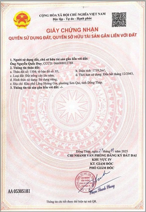 Bán quỹ đất 2221,2m2 mặt tiền Hồ Biểu Chánh - khu Phố Lăng Hoàng Gia (P. Sơn Qui Đồng Tháp mới) - Ảnh thu nhỏ 2