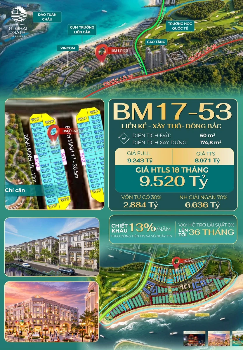 Bán liền kề 60m² Bình Minh Hạ Long Xanh 9 tỷ 243 - Ảnh thu nhỏ 2