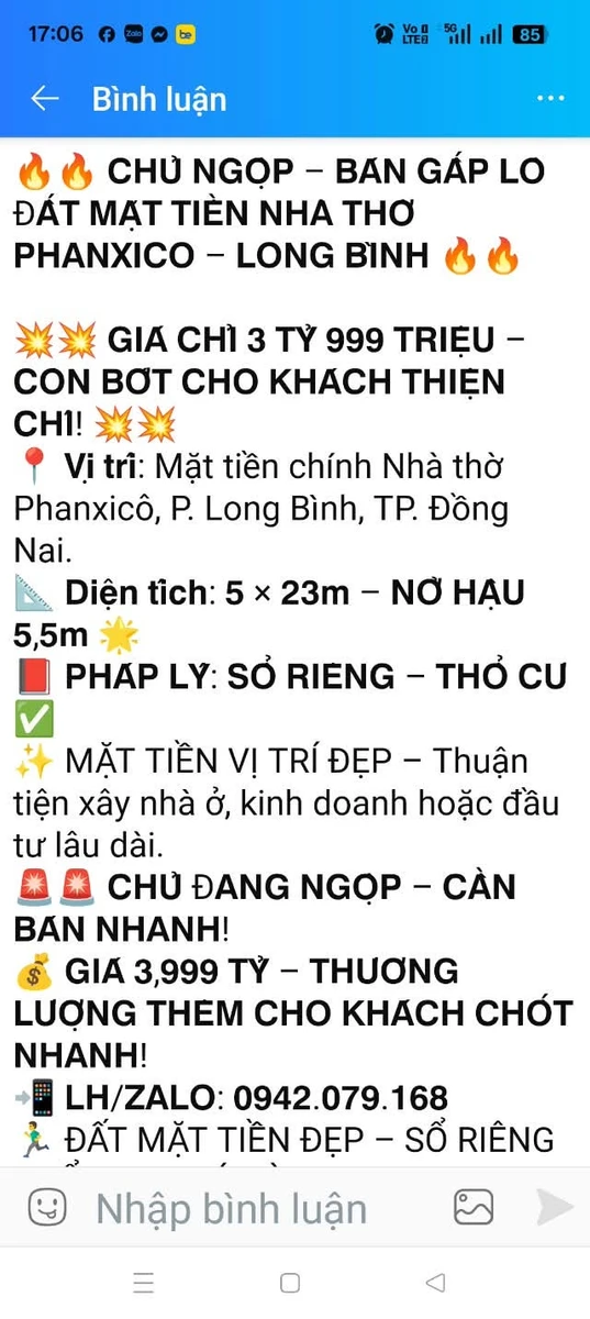 Bán gấp lô đất mặt tiền Nhà thờ Phanxicô, Đồng Nai 115m² - Ảnh 1